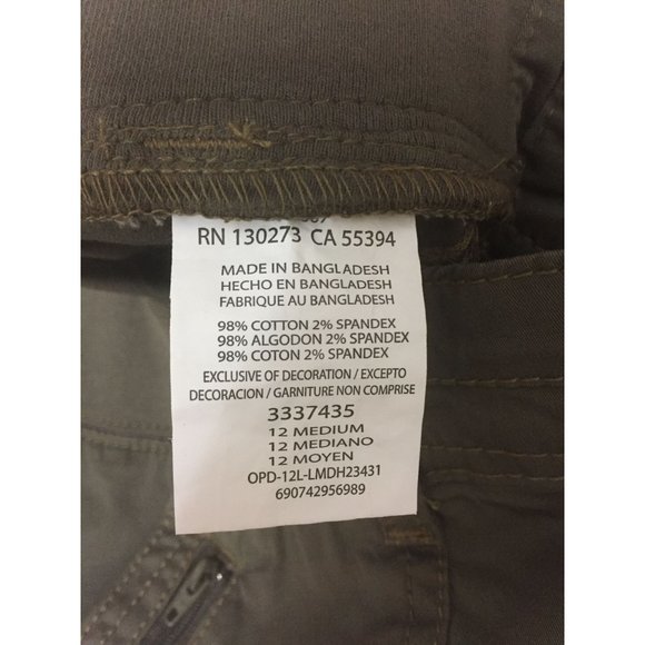 Lee Easy Fit Womens Short Cargo Pants Size M Brown Stretch Cuffed - Picture 11 of 14